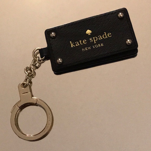 Kate Spade Black Leather Mirror Key Chain - Picture 2 of 5
